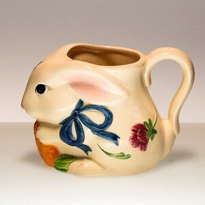 Vintage Lenox Bunny Mug – Poppies on Blue Collection (4" tall)